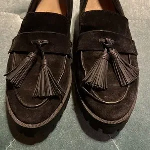 Vintage Via Spiga Dark Brown Suede Chunky Heel Loafers 8 M m_642c7561b635f865473c4e84.jpg main image 3